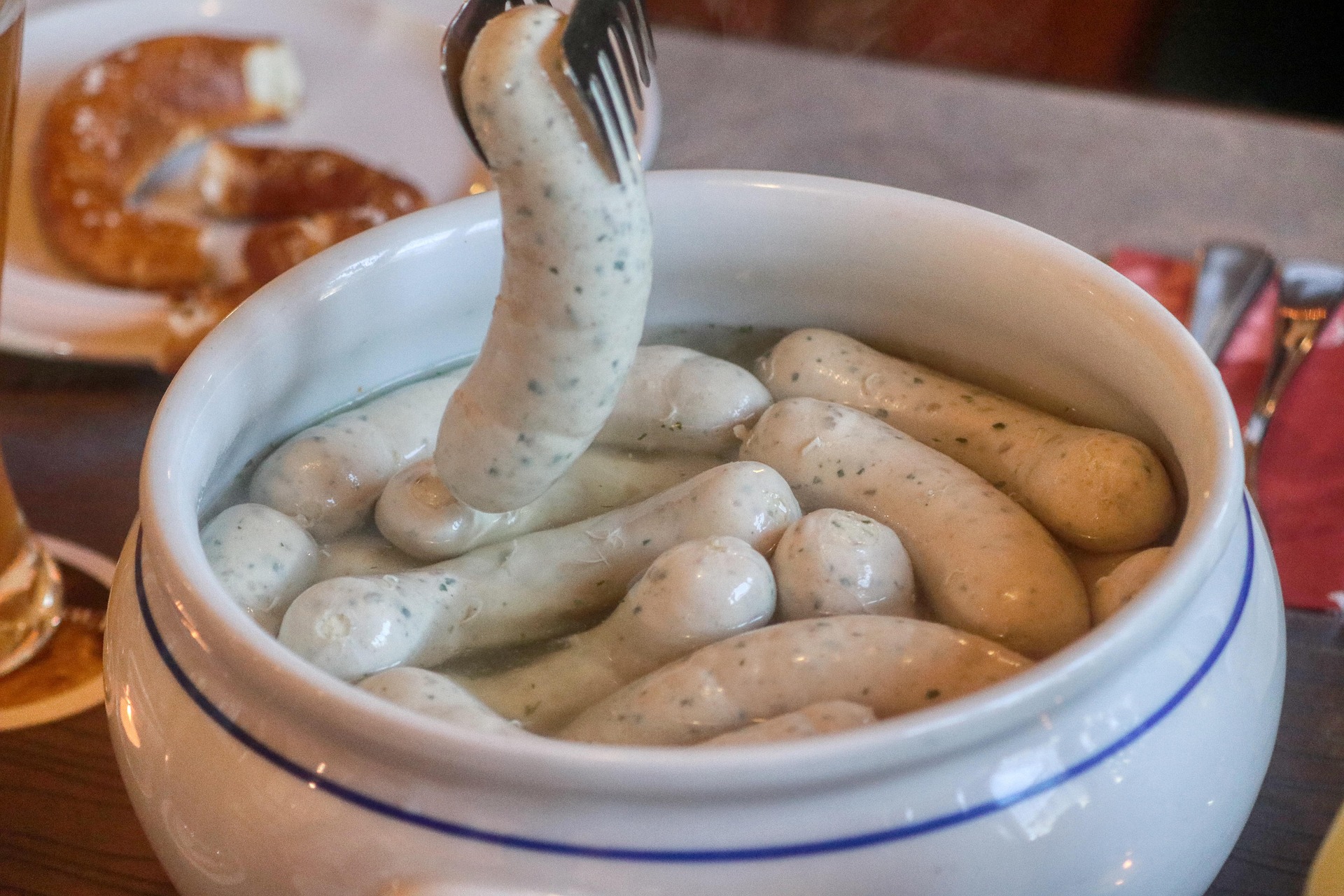 Traditional Bavarian weisswurst
